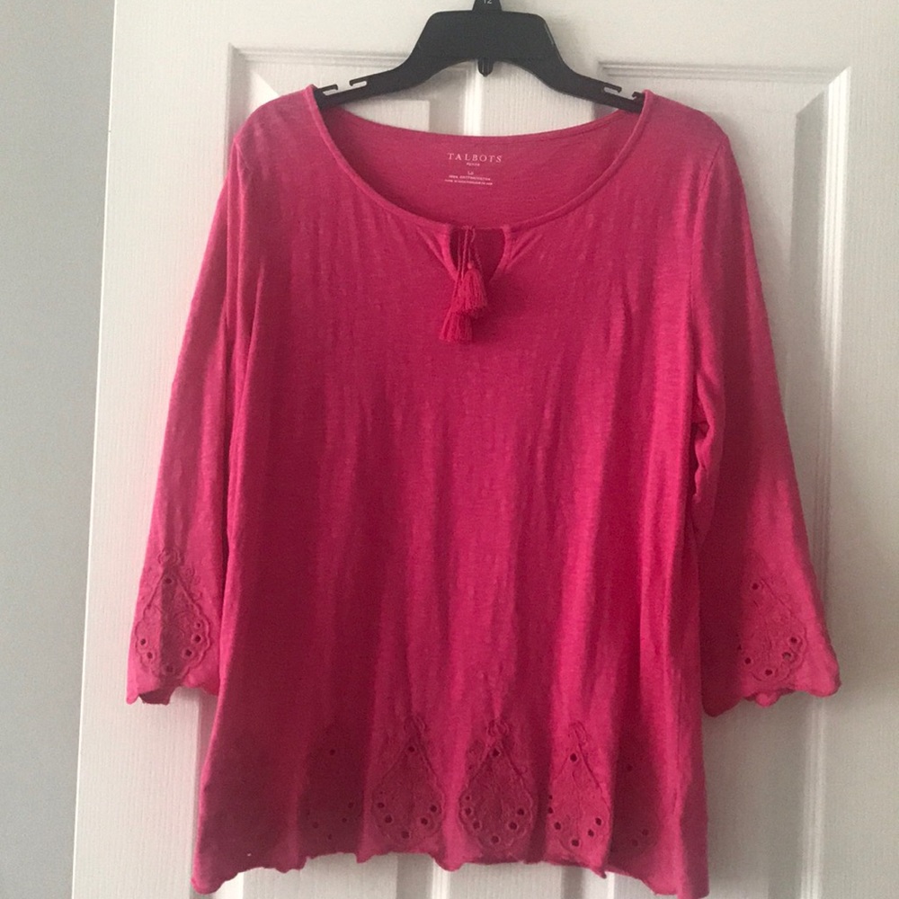 Dark pink long knit top